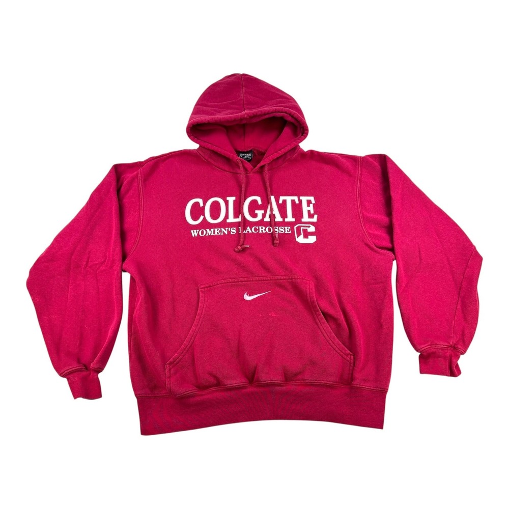 Nike Hoodie Womens Medium Red Colgate Lacrosse Sweatshirt Center Swoosh Logo